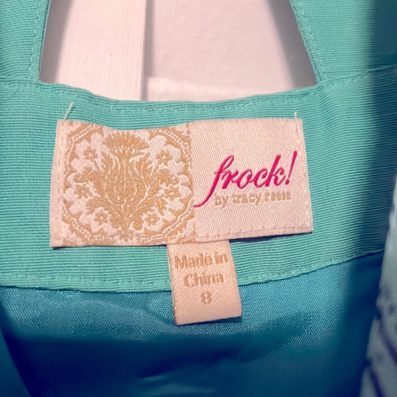 Tracy Reese aqua and navy dress size 8 - Picture 6 of 6